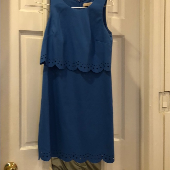 LOFT Dresses & Skirts - Blue Laser-cut Scalloped Loft dress